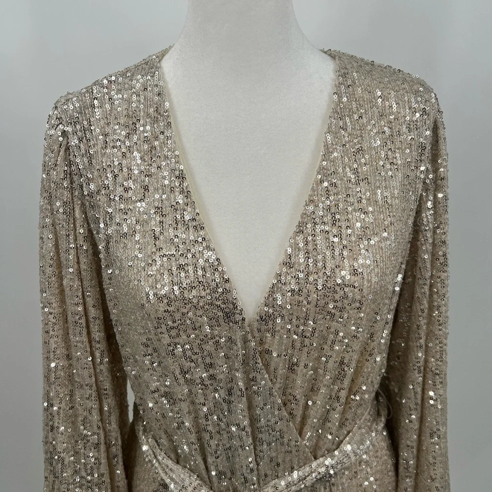 Audrey 3+1 sequin wrap dress - Picture 3 of 10